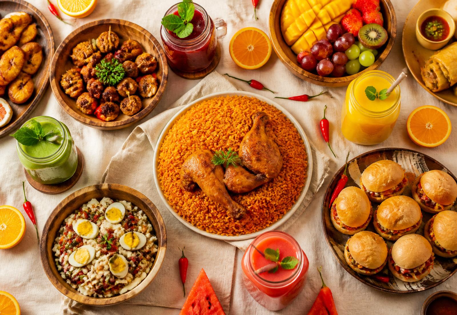 A warm spread of Alexxa's signature dishes